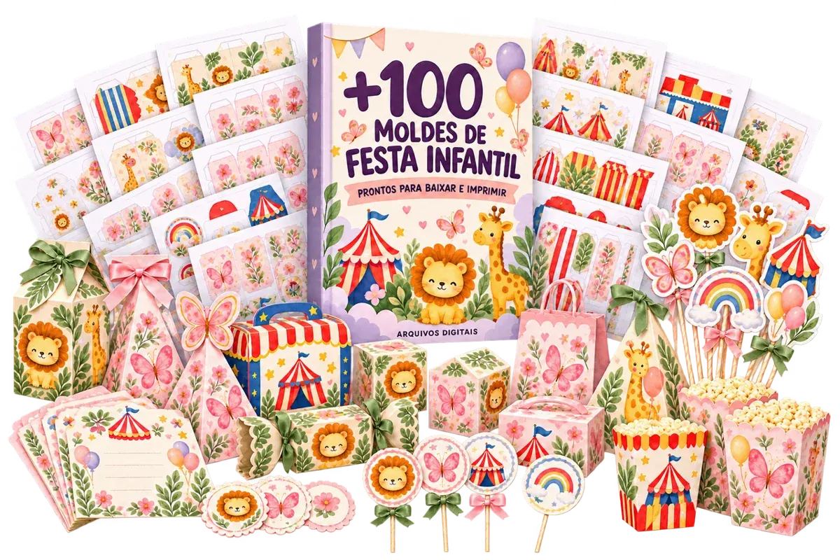 Kit de papelaria de festa infantil